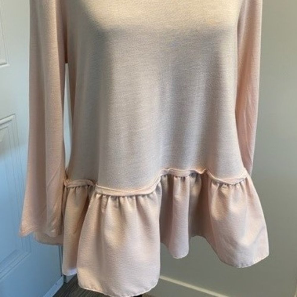 3/$20🔹 Reserves long sleeve Pale Pink Viscose Polyester Top - Size Large